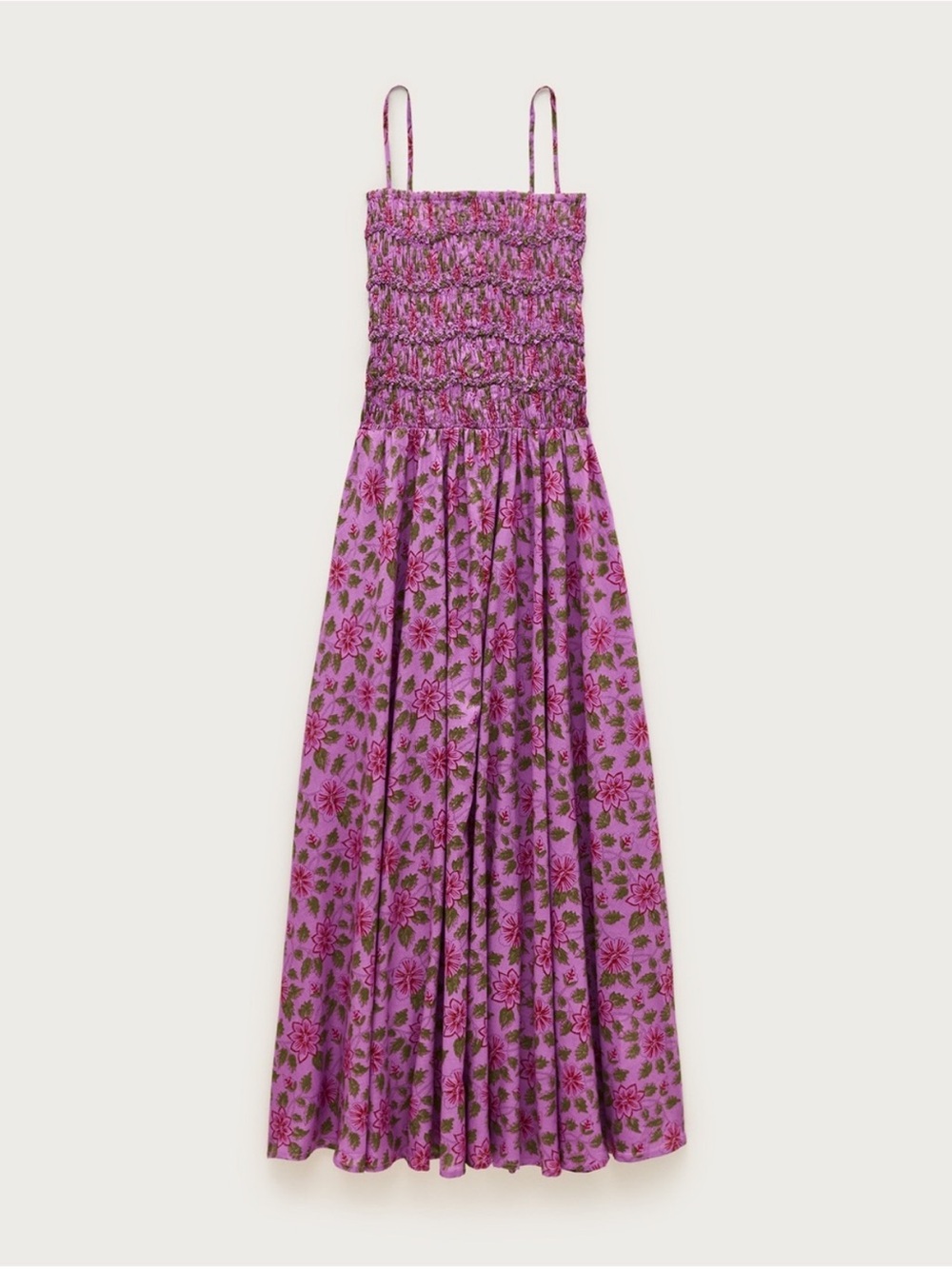 NWT Cottagecore Smocked Floral Midi Dress Purple Prairie Sundress Size Small